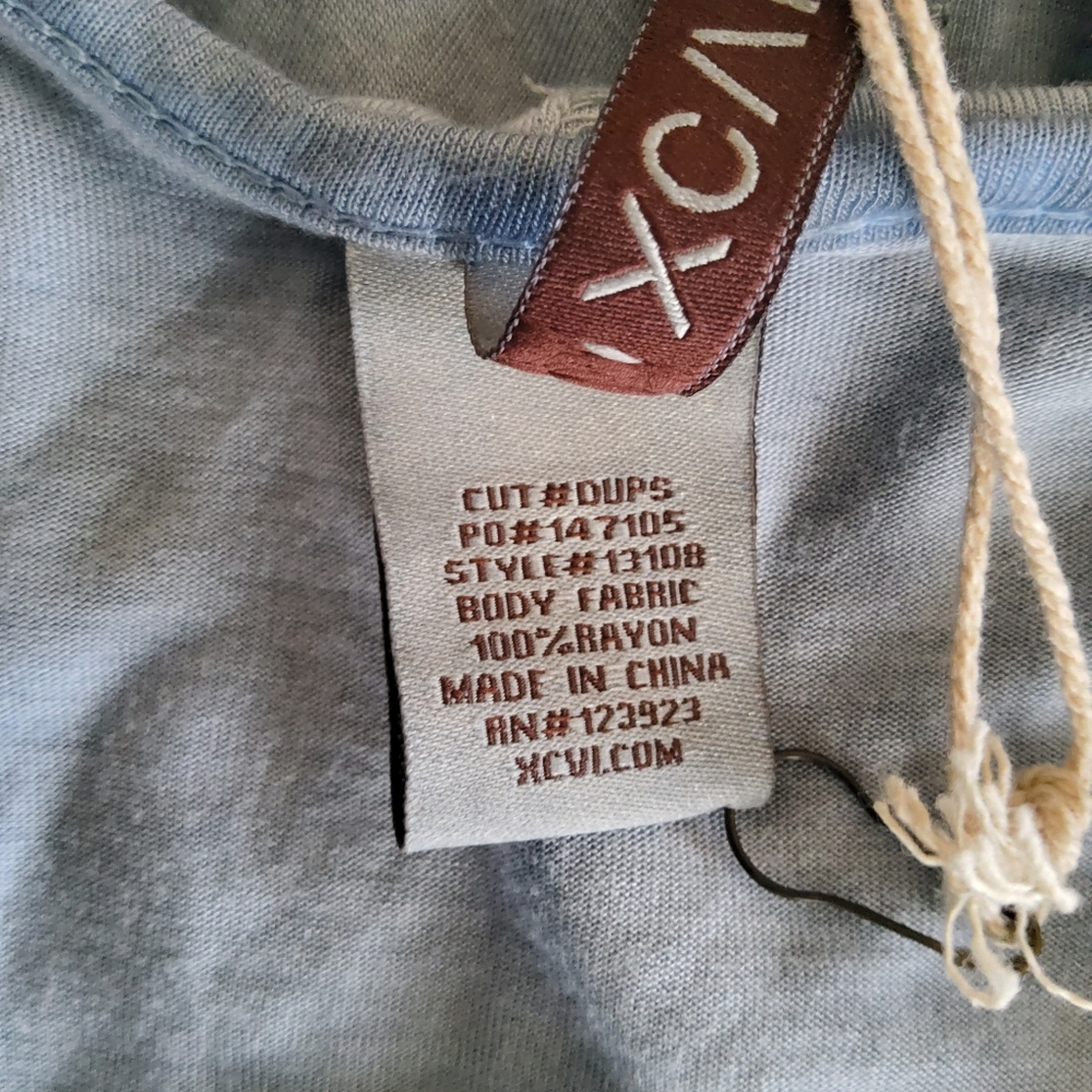 XCVI Wearables Overlay Knit Top Size S Blue New - Picture 9 of 9